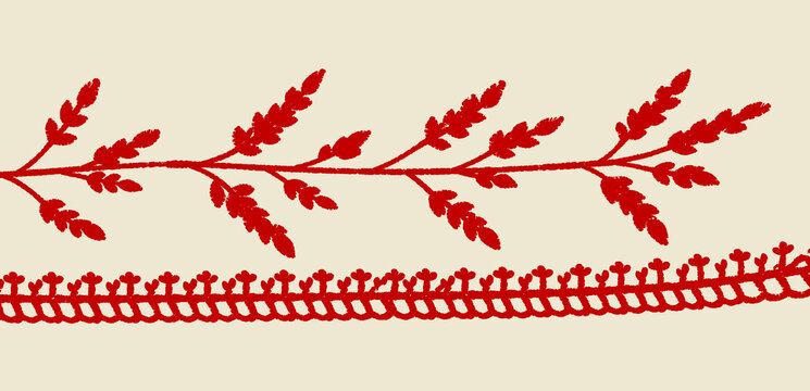 Beautiful  Red And Golden Flower Leaf Design 