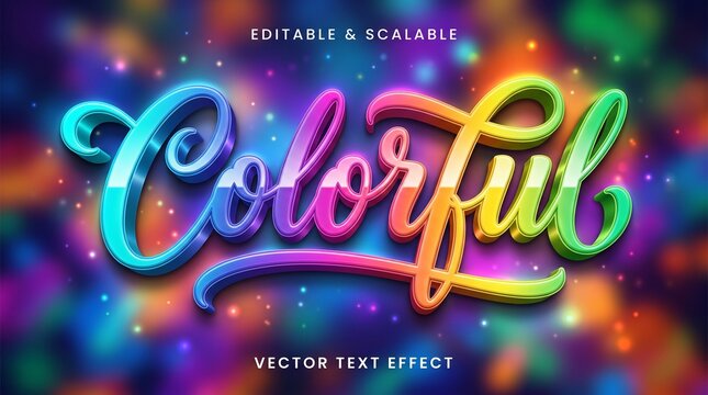 Colorful text effect adobe