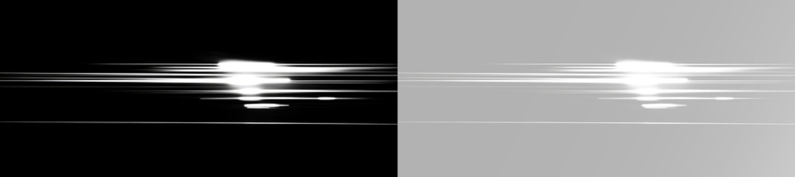 Bright white light streaks with glowing speed trails, horizontal motion lines, fast energy flow and futuristic dynamic movement effect