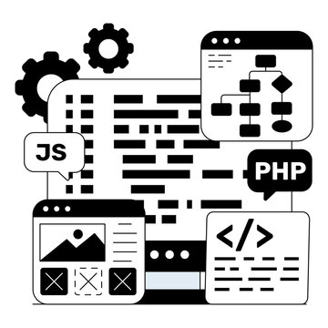 Conceptual solid design illustration of web hierarchy

