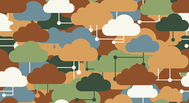 Connected Cloud Computing Network Seamless Pattern
