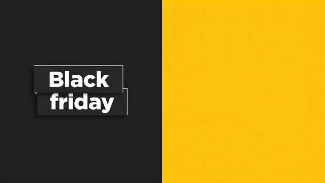 Stylish black and yellow promotional graphic with bold typography for special sales events featuring text that draws attention and signifies discount opportunities