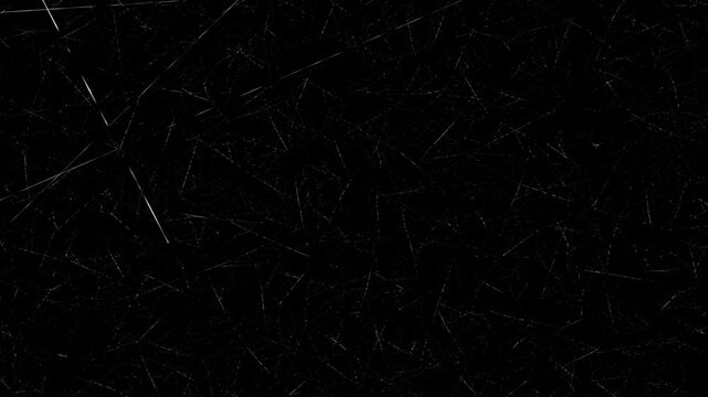 Old Film Scratches Overlay with Moving Diagonal Artifact Scratches, Fine Hairline Marks, Dust Particles and Analog Film Damage for Video Editing