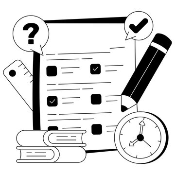 Editable design illustration of exam result 

