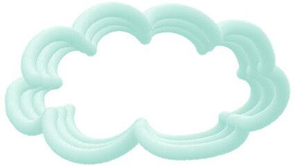 Fototapeta premium Soft Fluffy Cloud Frame with Transparent Background – Mint