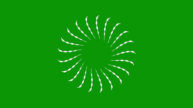 Abstract circular motion graphics in video during a digital loading process against a black and green background