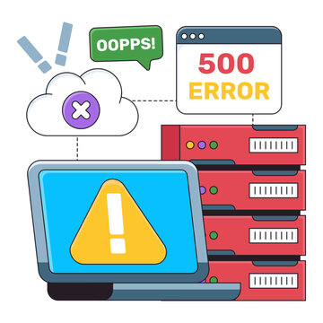         A creative design vector of error 500 

