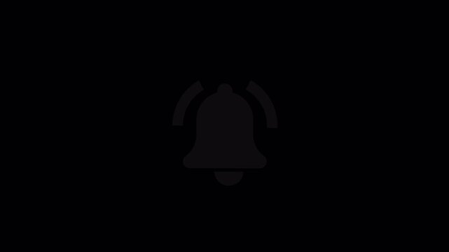 4K Notification bell icon animation on transparent background. Social media notification icon animation on alpha channel, Social media subscribe button animation