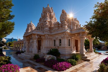 Obraz premium Hindu Temple Architecture in Las Vegas, Nevada During Daylight