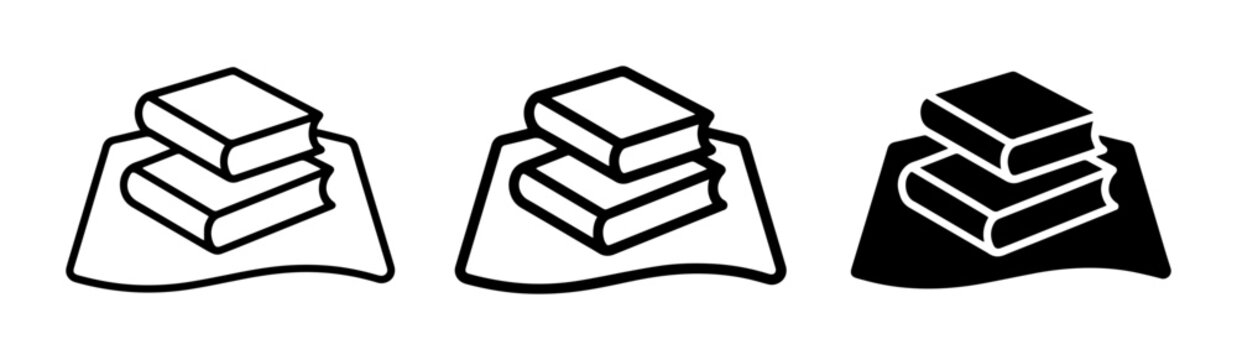 Stack of Books Icons, Knowledge Symbols, Reading Collection