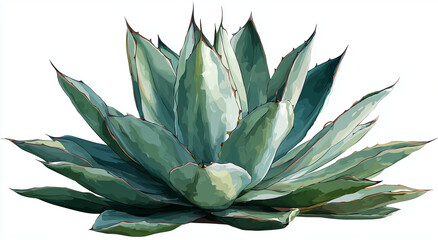 Fototapeta premium Agave Plant Vector Illustration Isolated on White Background.