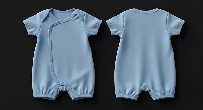 mockup of a light blue color baby romper