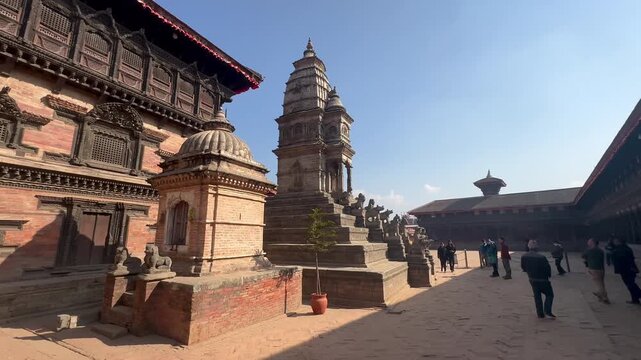 Glimpese of temple of Bhaktapur in Nepal.
