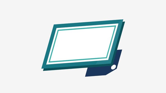 Flat Design Computer Monitor Icon with Clean Screen Shape and Simple Stand, Symbol of Technology, Isolated Graphic on White Background
