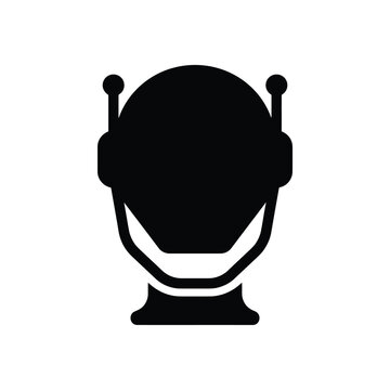 Black silhouette of a smiling alien head with antennae