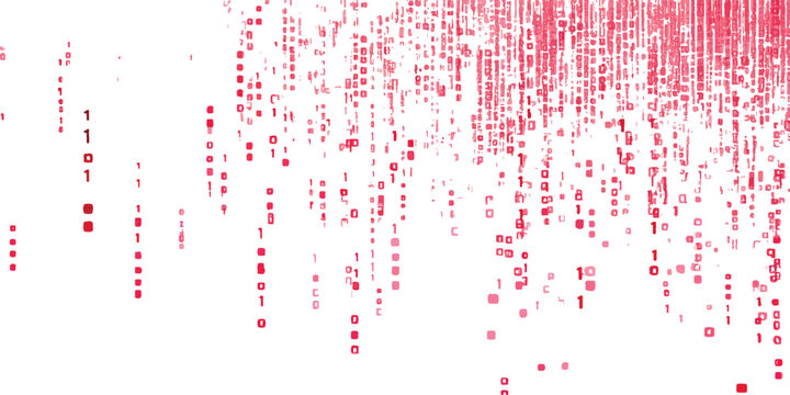 Abstract red falling binary code stream digital data technology background graphic design vector illustration template.