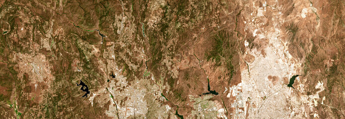 USA–Mexico border, San Diego and Tijuana urban infrastructure on open data satellite image © M. Jurzyk