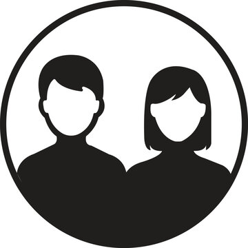 Icon of a man and a woman in a circle