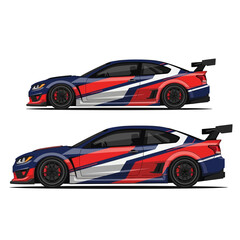 Fototapeta premium Sportscar livery design, racing vehicle graphic