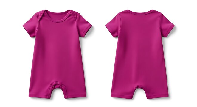mockup of a fuchsia color baby romper