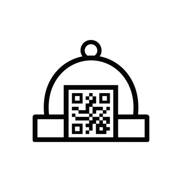 Qr code menu icon symbolizing modern digital dining, offering a contactless ordering system and providing access to online food and beverage choices in restaurants and cafes