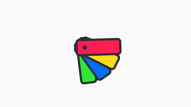 Colorful Hand Drawn Color Swatch Palette Illustration with Multiple Shades and Brush Markings, Representing Art, Painting, Design, Creativity, Color Selection and Graphic Work Tools