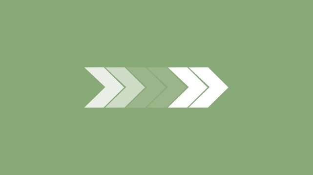 arrow white icon concept animation right to left direction looping arrow loading and navigation symbol on olive background