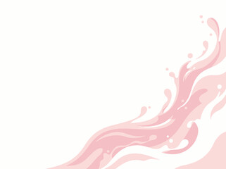 Fototapeta premium Pink water wave flows elegantly across the corner creating a soft and minimalist decorative border for various layouts.