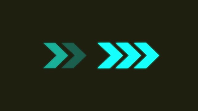 arrow icon concept animation right to left direction looping arrow loading and navigation symbol on olive background