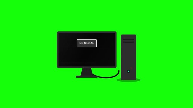 No Signal Computer Monitor and CPU