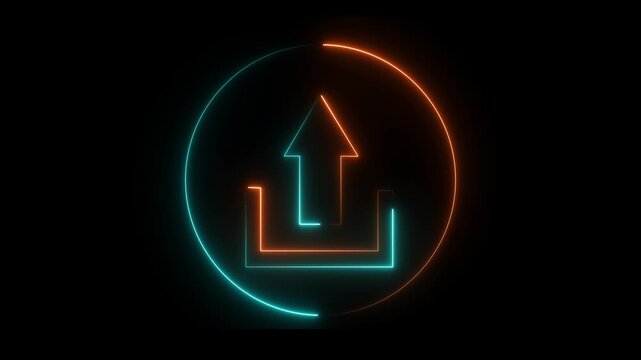 Animation of glowing neon rectangles abstract background. abstract glowing sin neon rectangle border frame. tow ton rectangle picture frame concept. 4k VIDEO