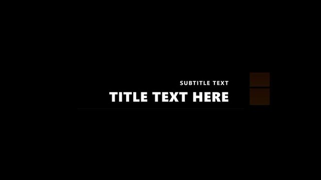 Animation of Modern Corporate Title Card Lower Third Graphic Reveal with Subtitle Text Clean Design