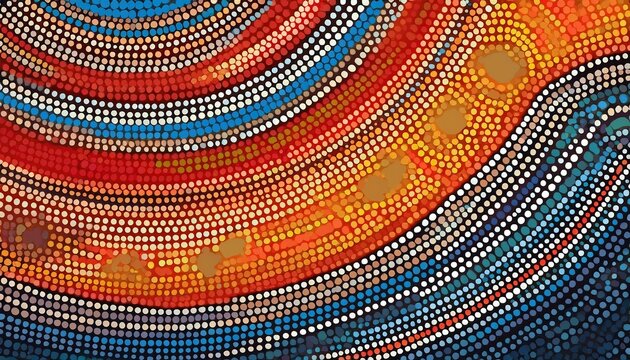 aboriginal style of dot painting abstract colorful background