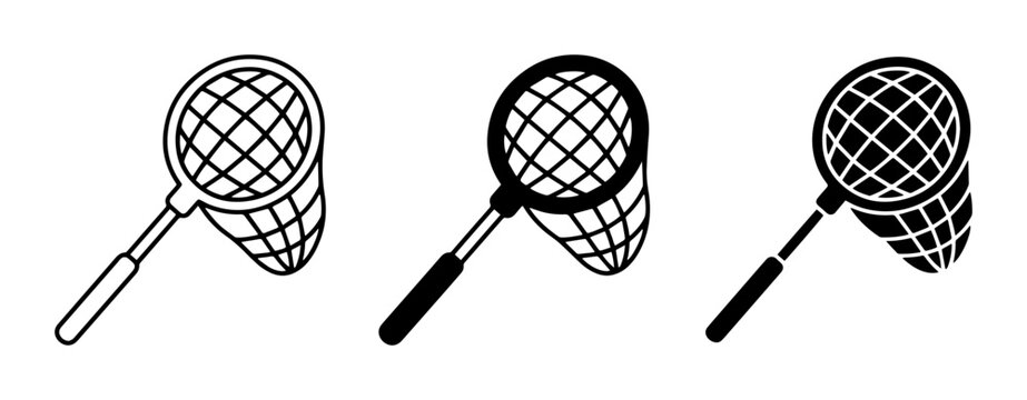 Butterfly Nets, Insect Catchers, and Bug Nets: Simple Vector Icons for Outdoor Activities and Science Education