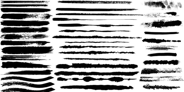 Beautiful Brushes vector collection. Grunge Elements - Brush strokes, ink paint brushes, grunge lines. Rectangle text box for social media and network. vector