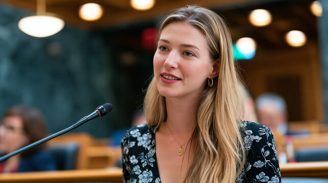 Care economy advocate presenting an unpaid labor valuation study to a parliamentary budget subcommittee, charts showing hours of elder and childcare work excluded from GDP calculations, the formal c