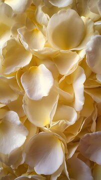 Delicate cream and white rose petals form a beautiful soft texture