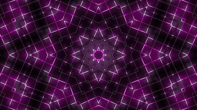 Radiant star burst grids align geometric purple line patterns around screens. High energy motion design intros get an immediate kinetic upgrade here. Star burst loops spin.