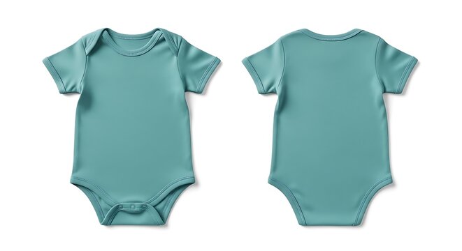 mockup of a aqua color baby onesie