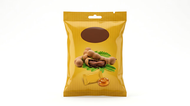 Refreshing tamarind extract hard candies in a yellow bag. A perfect natural sweet and sour treat for your throat