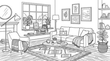 Fototapeta premium interior of living room