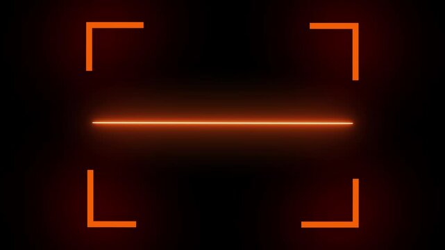 Scan lines paths project intense orange neon brackets across a laser baseline. Automated check-out application guides leverage this crisp matrix. Bar code readers flash.