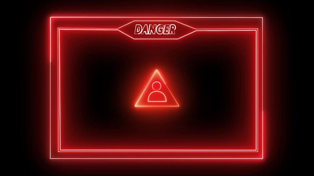 Danger zone frame loops emphasize hazard parameters using red neon text. Compliance training videos leverage this high visibility alert layout box. Borders blink red.
