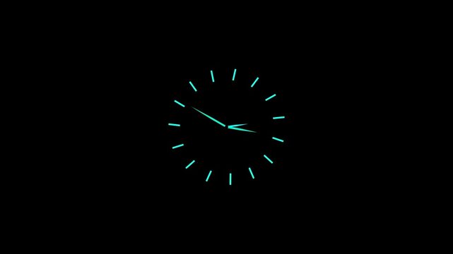 Analog clock face indicators track time variables using cyan neon markers. High tech scheduling application interfaces optimize project metrics neatly. Dial hands turn.