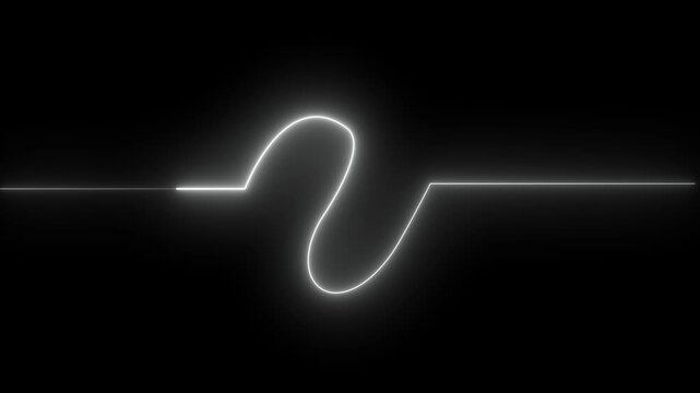 White neon lines curve beautifully across a dark presentation canvas field. Minimalist abstract video intros gain an elegant data processing backdrop. Waves shift softly.