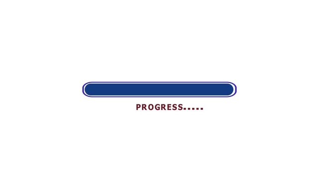 Progress bar indicators track app installation limits over white screens. Text status parameters communicate system buffering states clearly. Status lines advance.