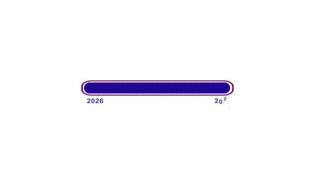 Progress bar tracks record calendar milestone updates for the year 2026. Data visualization software modules look clean across this grid asset. Status lines load.
