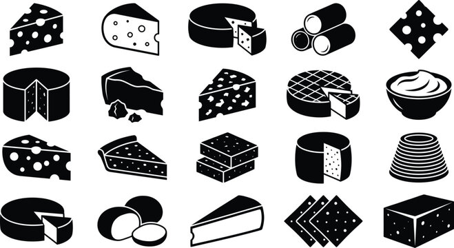 Set of cheese icons