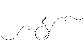 Obraz premium Chiron symbol continuous one line drawing minimalist single art asteroid wounded healer and centaur minor planet astrology on white background outline vector illustration
