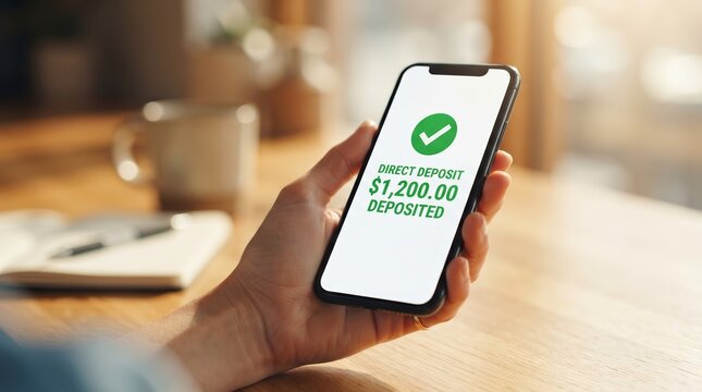 Direct deposit confirmation of $1,00 on a fixed income account via mobile app.